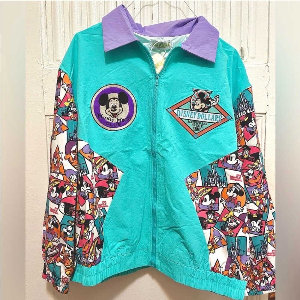 NWT Disney Parks Retro Style Mickey Mouse Inspired Windbreaker Jacket